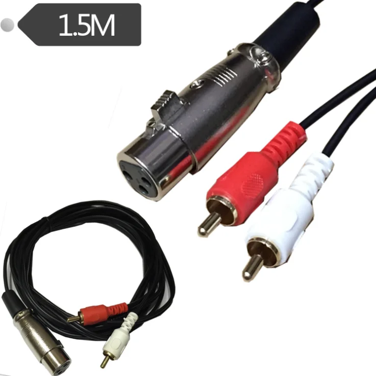 

Red whited 2 RCA male to XLR Female Stereo audio speaker amp Y cable 1.5m