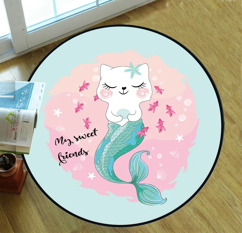Cartoon Cat Mermaid Square Anti-Skid Area Floor Mat 3D Rug Non-slip Mat Dining Room Living Room Soft Bedroom Carpet 02
Cartoon Cat Mermaid Square Anti-Skid Area Floor Mat 3D Rug Non-slip Mat Dining Room Living Room Soft Bedroom Carpet 02