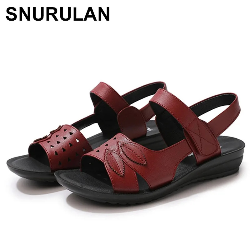 SNURULAN Fashion Summer Shoes Women's Leather Slip On Soft bottom Wedge Slippers Female Non-slip Casual Beach Shoes mothersandal
SNURULAN Fashion Summer Shoes Women's Leather Slip On Soft bottom Wedge Slippers Female Non-slip Casual Beach Shoes mothersandal
