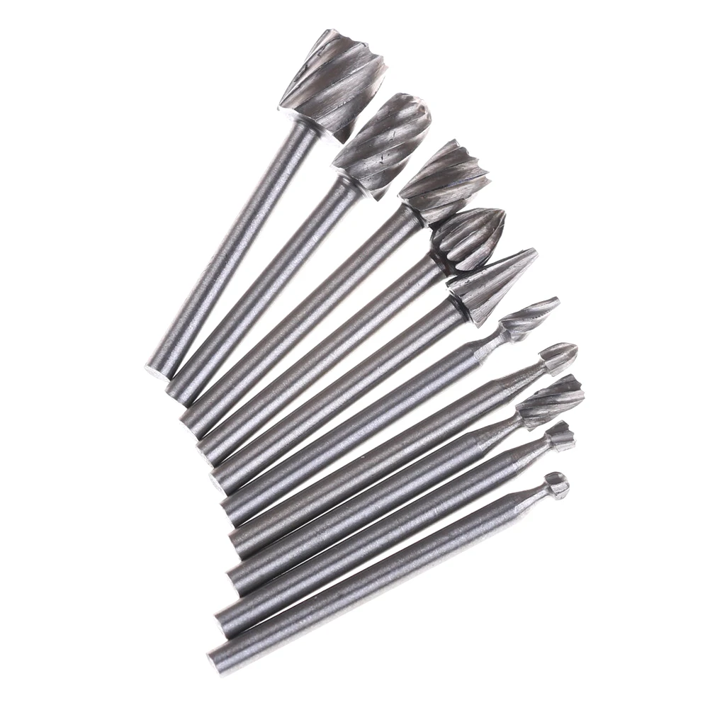 10 Pcs Wood Stone Metal Root Carving Milling Cutter High-speed steel Routing Router Drill Bits Set Rotary Burrs Tools Hot Sale
10 Pcs Wood Stone Metal Root Carving Milling Cutter High-speed steel Routing Router Drill Bits Set Rotary Burrs Tools Hot Sale