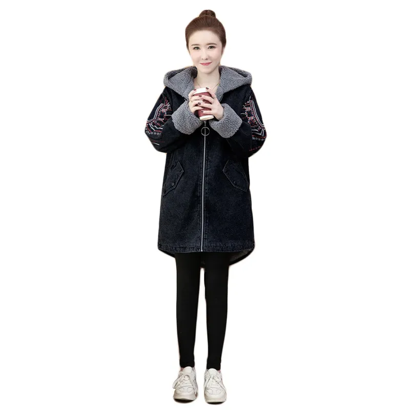 Winter Hooded Jacket Women 2020 New 5XL Plus Size Loose Leisure Long Sleeve Fashion Thick Warmth Add Wool Tops Cowboy Coat LR731
Winter Hooded Jacket Women 2020 New 5XL Plus Size Loose Leisure Long Sleeve Fashion Thick Warmth Add Wool Tops Cowboy Coat LR731