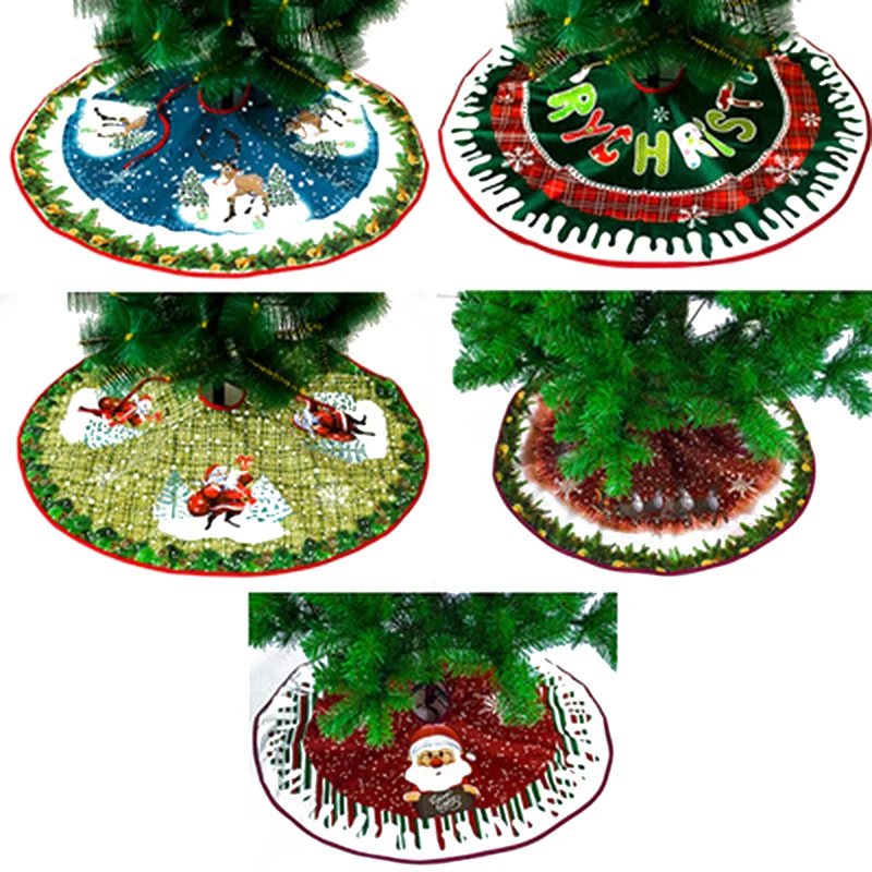 

90cm ChristmasTree Skirts with Bandage Blanket Xmas Tree Foot Carpet Natal Gift New Year Christmas Decorations for Home