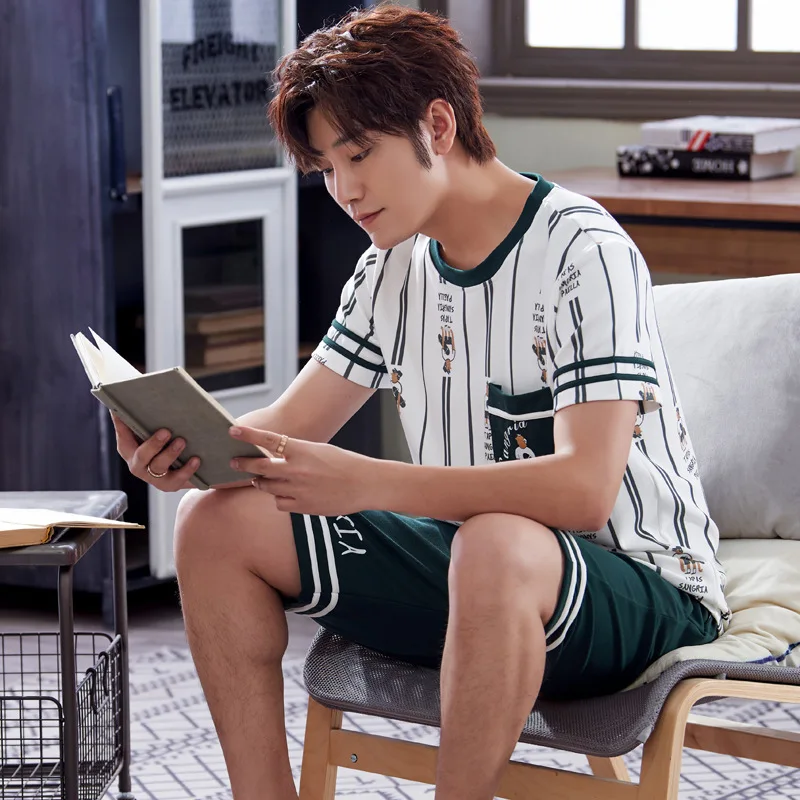Pajamas Men'S New Style Short Sleeve Shorts Thin Pure Cotton Casual Set Homewear Home Wear
Pajamas Men'S New Style Short Sleeve Shorts Thin Pure Cotton Casual Set Homewear Home Wear