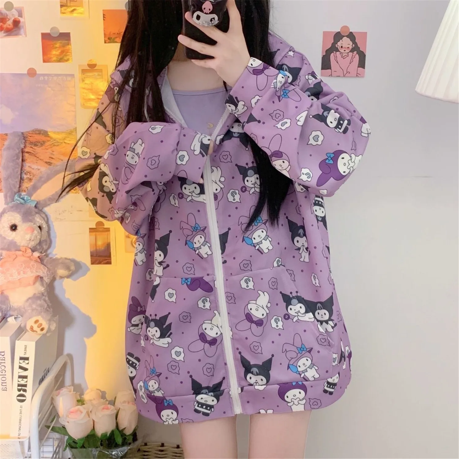 Women Harajuku Purple Cartoon Sweatshirt Zipper Streetwear Funny Hoodie Anime Teens Pullover Tops Vintage Cute Hoodies Clothes
Women Harajuku Purple Cartoon Sweatshirt Zipper Streetwear Funny Hoodie Anime Teens Pullover Tops Vintage Cute Hoodies Clothes