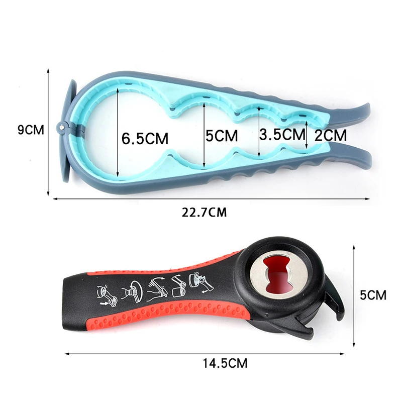 2Pcs/lot 5 In 1 Bottle Openers Multi-Function Easy Jar Can Opener Kit Kitchen Bottle Can Lid Twist Gripper With Silicone Handle 
2Pcs/lot 5 In 1 Bottle Openers Multi-Function Easy Jar Can Opener Kit Kitchen Bottle Can Lid Twist Gripper With Silicone Handle
