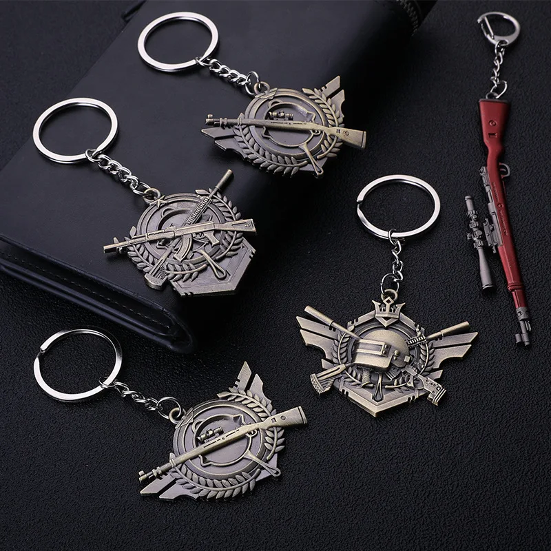 New Medal Keychain Game Elements Chicken Game Car Key Ring Creative Pendant Accessories Alloy Weapon Model Gifts for Friends
New Medal Keychain Game Elements Chicken Game Car Key Ring Creative Pendant Accessories Alloy Weapon Model Gifts for Friends