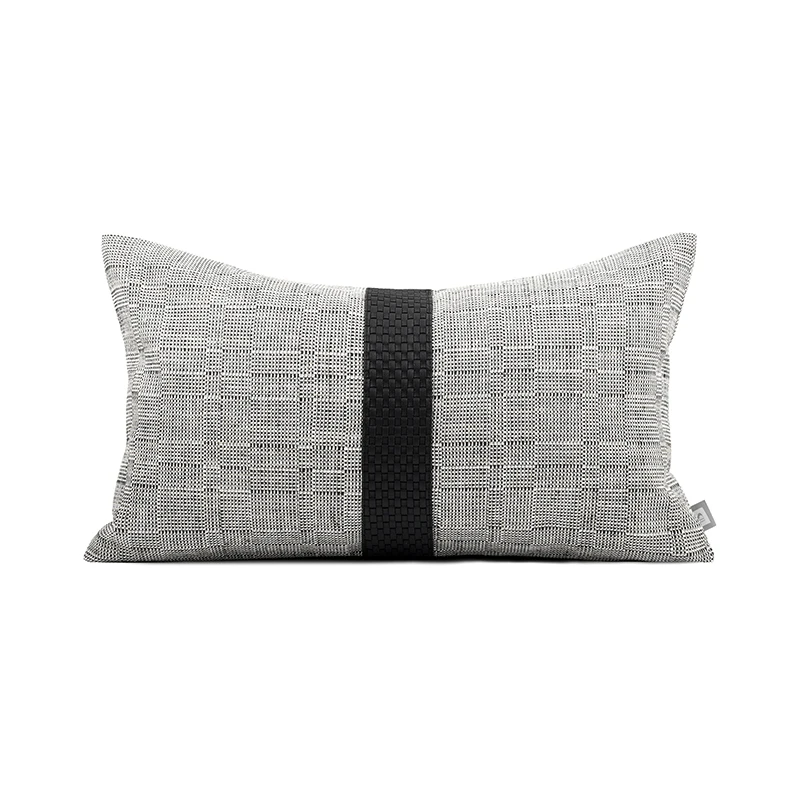 Luxury Simple Cushion Cover for Living Room Black White Geometric Waist Pillow Cover Leather Cotton Patchwork Sofa Pillow Case
Luxury Simple Cushion Cover for Living Room Black White Geometric Waist Pillow Cover Leather Cotton Patchwork Sofa Pillow Case
