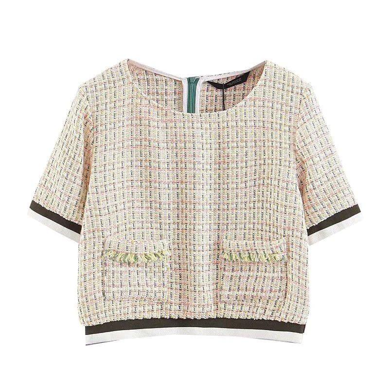 Женская футболка с карманами SHZQ, стильная повседневная шикарная футболка с коротким рукавом, молнией сзади и полосками на подоле
Женская футболка с карманами SHZQ, стильная повседневная шикарная футболка с коротким рукавом, молнией сзади и полосками на подоле