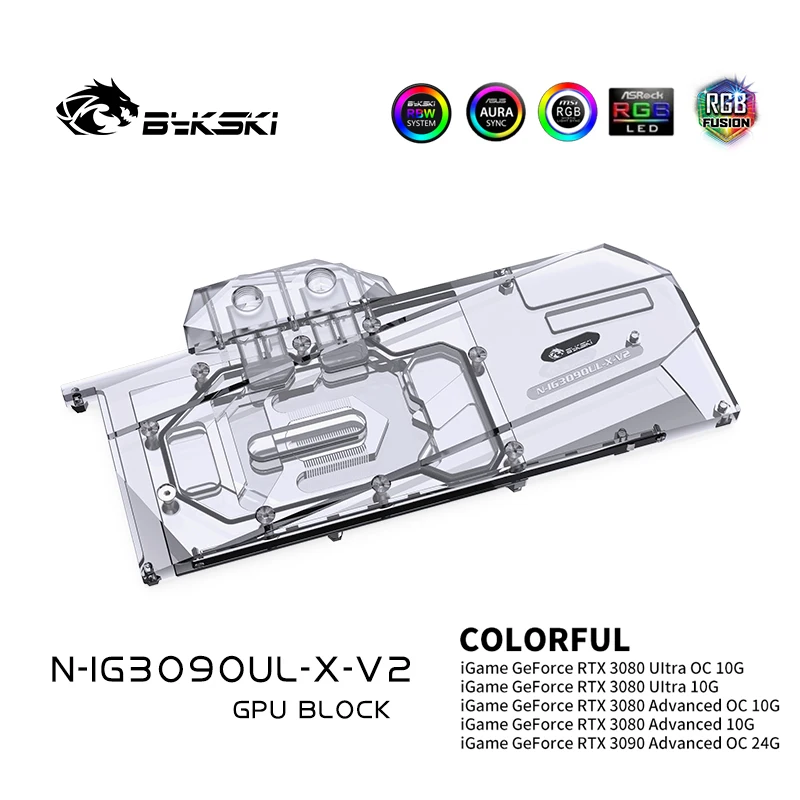 Bykski 3080 3090 GPU Water Cooling Block For Colorful iGame RTX 3080 Ultra OC 10G, GPU Cooler Liquid Cooling, N-IG3090UL-X-V2
Bykski 3080 3090 GPU Water Cooling Block For Colorful iGame RTX 3080 Ultra OC 10G, GPU Cooler Liquid Cooling, N-IG3090UL-X-V2