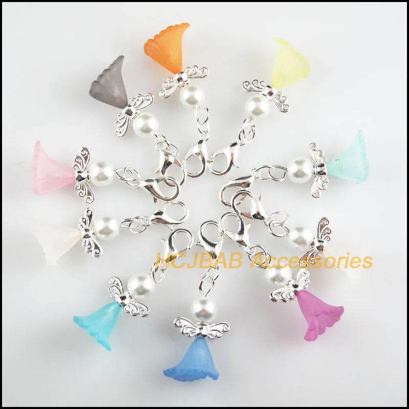 20Pcs Silver Plated Retro Mixed Flower Acrylic 14x24mm Angel With Lobster Claw Clasps Charms
20Pcs Silver Plated Retro Mixed Flower Acrylic 14x24mm Angel With Lobster Claw Clasps Charms