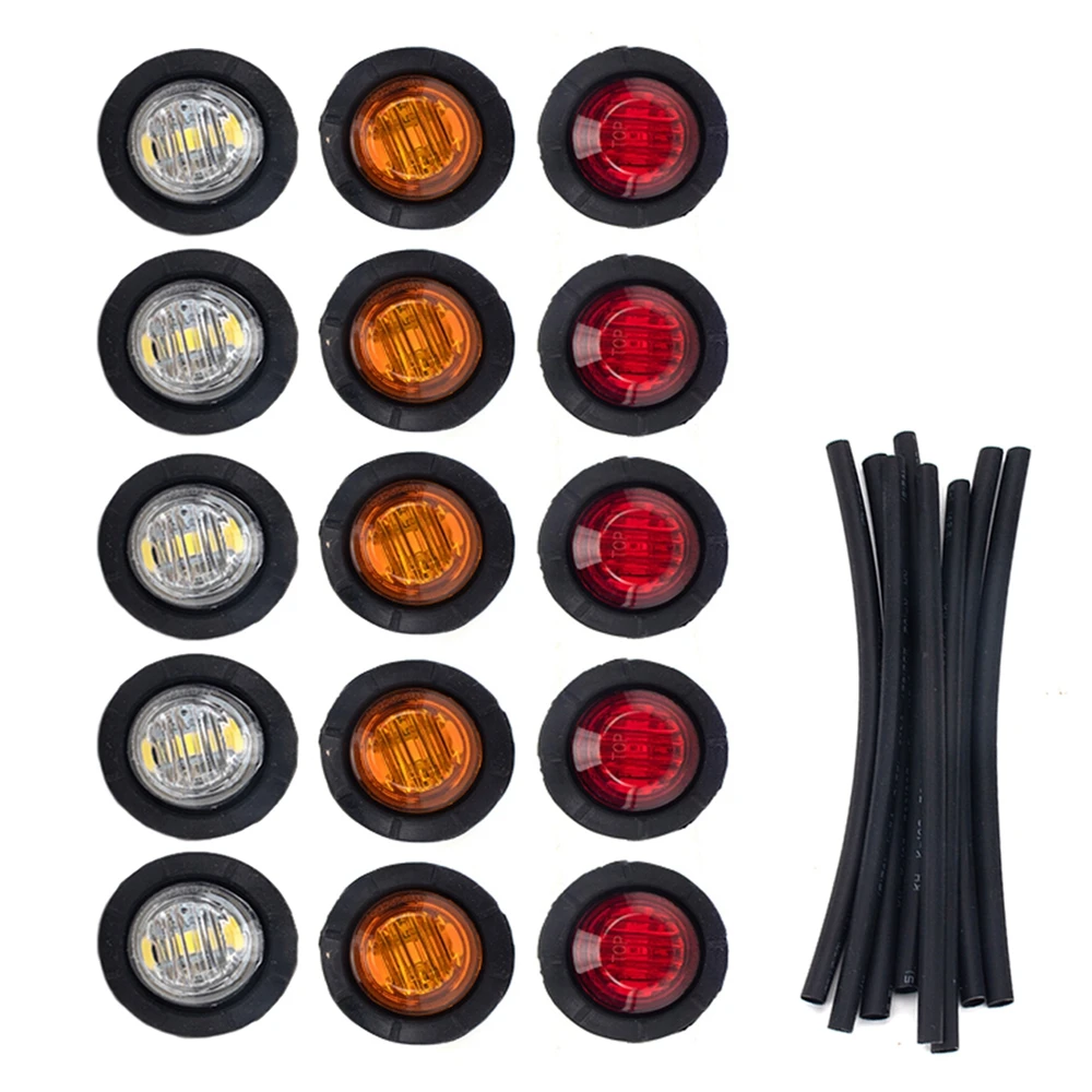 15pcs Car Tail Mark Lights Round Rubber Auto Top Warning 3 LED Light for Truck Trailer Vehicles Car Accessories
15pcs Car Tail Mark Lights Round Rubber Auto Top Warning 3 LED Light for Truck Trailer Vehicles Car Accessories