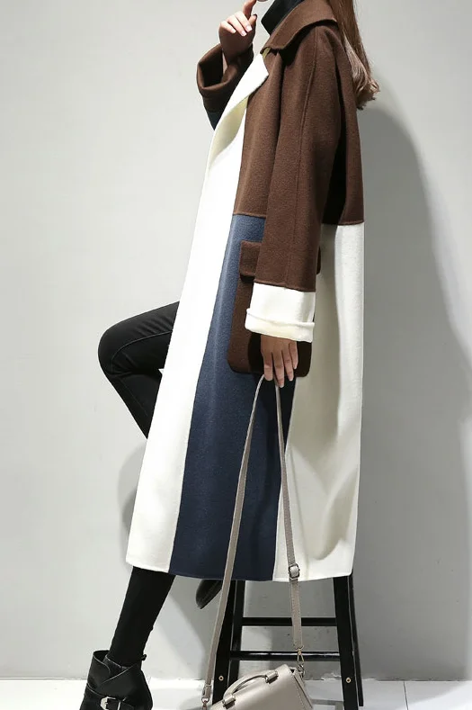 SONDR New Women's Loose Coat Long Wool Autumn And Winter Plus Size Stitching For Women Was Thin Over The Knees Coat Jacket Nizi 
SONDR New Women's Loose Coat Long Wool Autumn And Winter Plus Size Stitching For Women Was Thin Over The Knees Coat Jacket Nizi