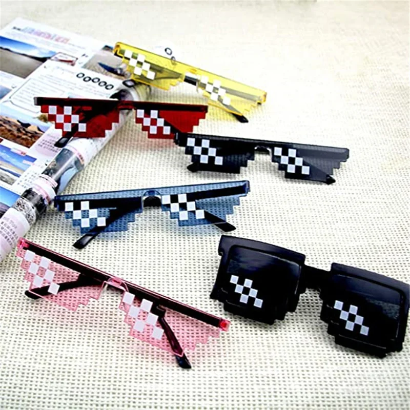 Thug Life Sunglasses, Men Women Glasses 8 Bit Pixel Mosaic Glasses Photo Props Unisex Sunglass Toy Wholesale Black-Multicolor
Thug Life Sunglasses, Men Women Glasses 8 Bit Pixel Mosaic Glasses Photo Props Unisex Sunglass Toy Wholesale Black-Multicolor