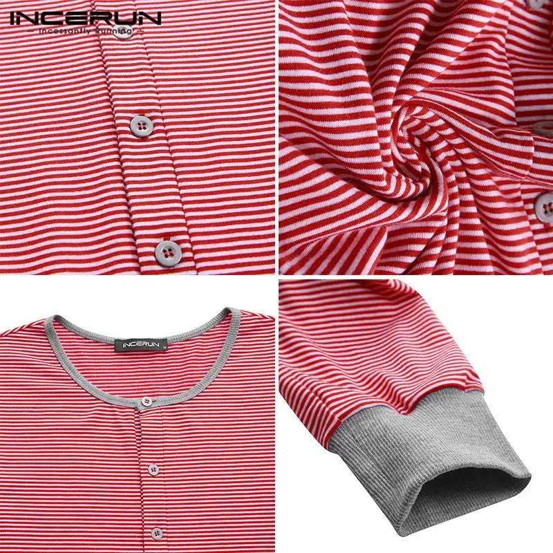 INCERUN Men Leisure Pajamas Jumpsuit Striped Long Sleeve O Neck Button Rompers Homewear 2021 Cozy Overalls Mens Sleepwear S-5XL
INCERUN Men Leisure Pajamas Jumpsuit Striped Long Sleeve O Neck Button Rompers Homewear 2021 Cozy Overalls Mens Sleepwear S-5XL