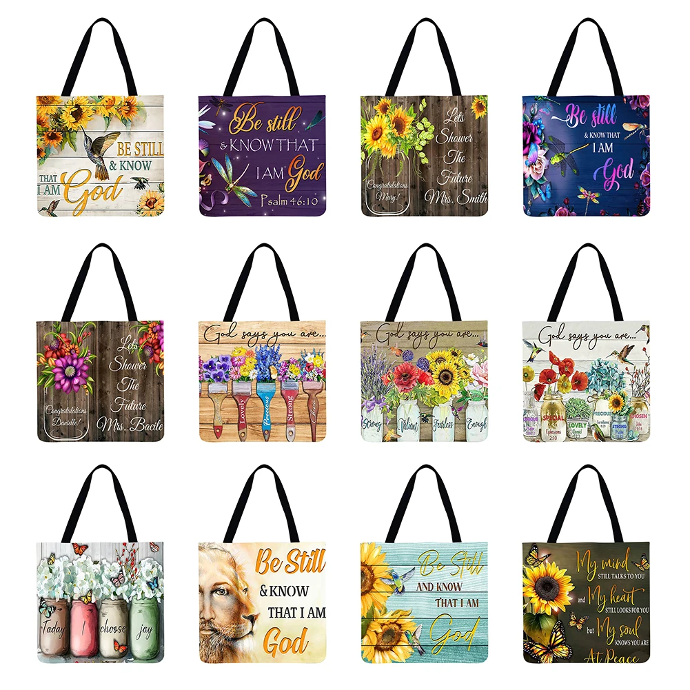 Linen Shopping Bag Foldable Square Storage Bag Outdoor Travel Ladies Shopping Fashion Flower Letters Printed Handbags
Linen Shopping Bag Foldable Square Storage Bag Outdoor Travel Ladies Shopping Fashion Flower Letters Printed Handbags