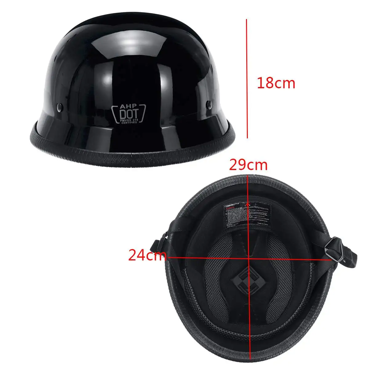 Motorcycle Half Face Helmet Vintage Retro German Style Head Safety Protection Gear Motorbike Helmet DOT Matt / Bright Black
Motorcycle Half Face Helmet Vintage Retro German Style Head Safety Protection Gear Motorbike Helmet DOT Matt / Bright Black