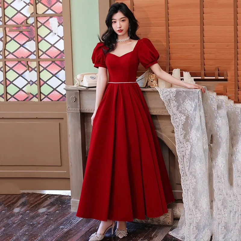 Sexy Backless Qipao Lantern Sleeve Pleated Evening Party Dress Gown Burgundy Sweetheart Neck Cheongsam Temperament Long Vestidos
Sexy Backless Qipao Lantern Sleeve Pleated Evening Party Dress Gown Burgundy Sweetheart Neck Cheongsam Temperament Long Vestidos