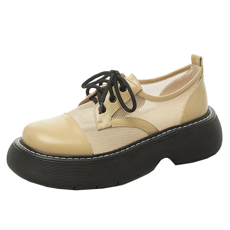 Flat Platform Shoes Woman Hollow Mesh Breathable Leather Doll Shoes Female 2021 Summer Big Head Single Boats Shoes Loafers 
Flat Platform Shoes Woman Hollow Mesh Breathable Leather Doll Shoes Female 2021 Summer Big Head Single Boats Shoes Loafers