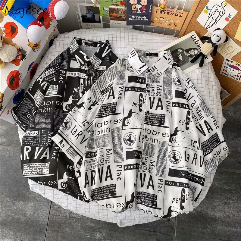 Men Shirts Short Sleeve Vintage Printed Loose Plus Size M-3XL Summer Casual Daily Tops All-match High Street Teens Fashion Retro
Men Shirts Short Sleeve Vintage Printed Loose Plus Size M-3XL Summer Casual Daily Tops All-match High Street Teens Fashion Retro