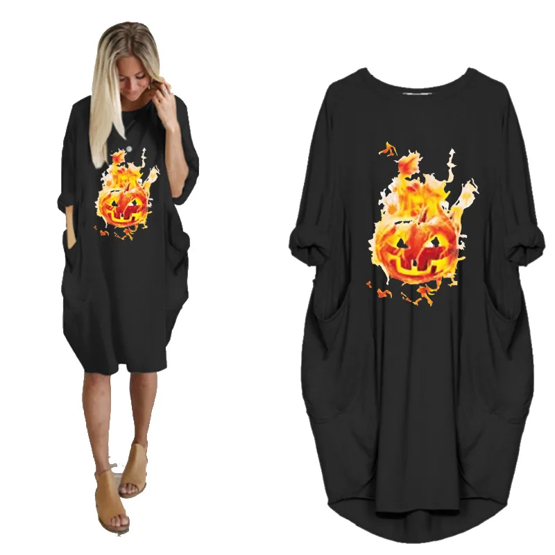 Pocket Long Sleeve Halloween Pumpkin Head Print Dress Vintage Fall Maxi Clothes Party Casual Dresses Woman Plus Size Dress
Pocket Long Sleeve Halloween Pumpkin Head Print Dress Vintage Fall Maxi Clothes Party Casual Dresses Woman Plus Size Dress