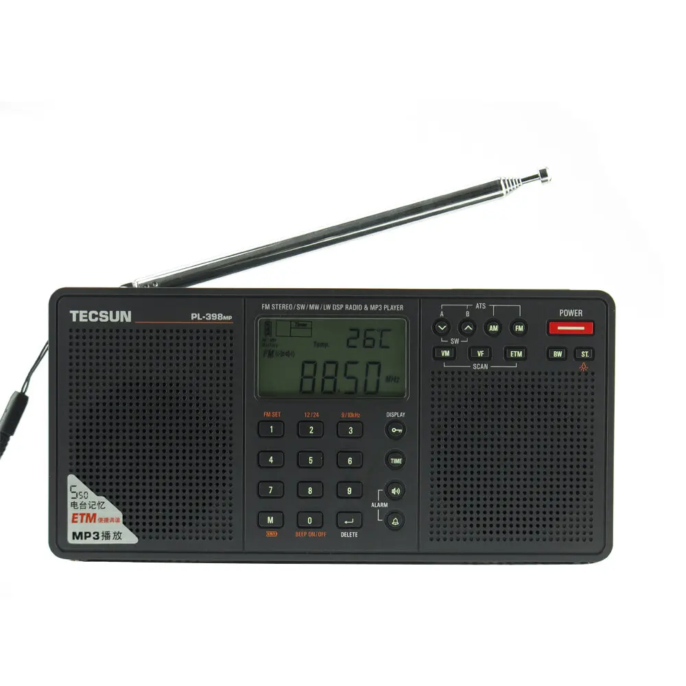 

Портативное стерео радио PL-398MP, AM, FM, полнодиапазонная Цифровая настройка с ETM, ATS, DSP, два динамика, приемник, mp3-плеер