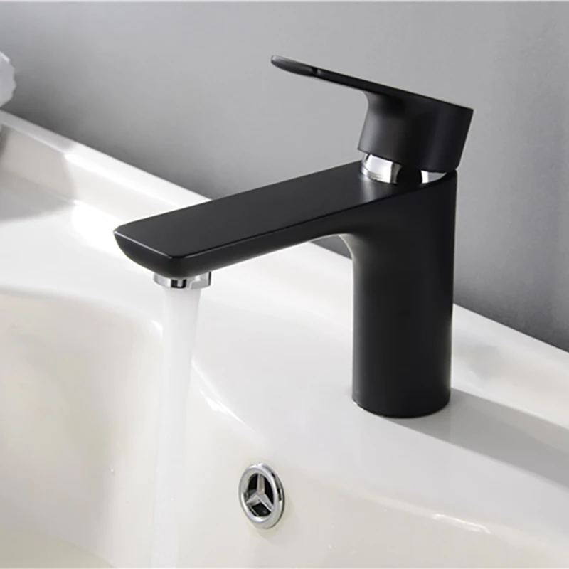 Matte Black Brass Body Basin Faucet Single Hole Hot and Cold Water Vanity Basin Mixer
Matte Black Brass Body Basin Faucet Single Hole Hot and Cold Water Vanity Basin Mixer