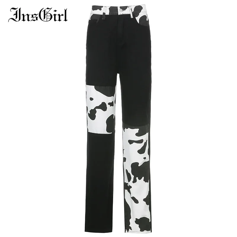 Insgirl Harajuku Street Denim Pants Women Streetwear Grunge Casual High Waist Cow Pattern Patchwork Y2k Straight Trousers Femme
Insgirl Harajuku Street Denim Pants Women Streetwear Grunge Casual High Waist Cow Pattern Patchwork Y2k Straight Trousers Femme