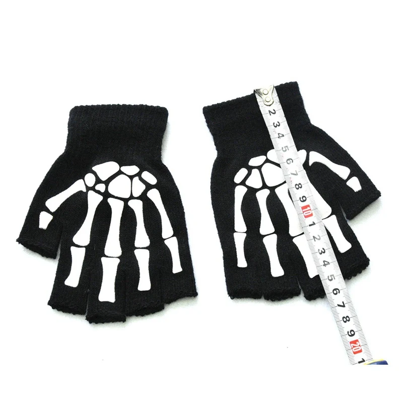 Halloween Skull Bone Skeleton Goth Glove Half Finger Gloves 
Halloween Skull Bone Skeleton Goth Glove Half Finger Gloves