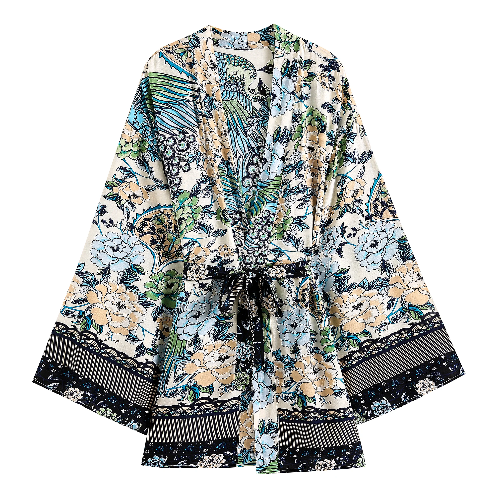 Blue Floral Print Kimono Robes Casual Loose Belt Oversize Ethnic Style Peacock Cover Ups Robe Kimono Tops
Blue Floral Print Kimono Robes Casual Loose Belt Oversize Ethnic Style Peacock Cover Ups Robe Kimono Tops