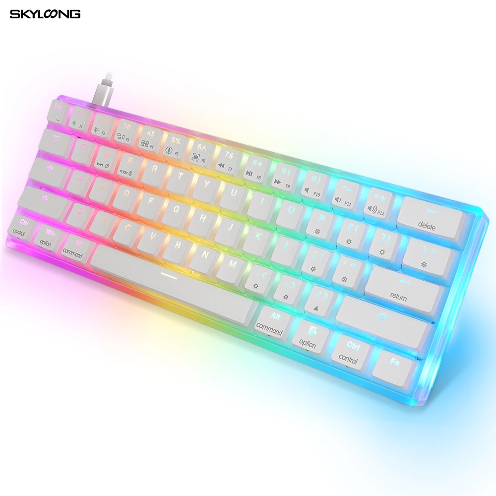 SKYLOONG GK61 Transparent Bottom Case USB Mechanical Keyboards RGB Hot Swap Mini Gaming Keyboards 61 Keys Switches Type-C Cable
SKYLOONG GK61 Transparent Bottom Case USB Mechanical Keyboards RGB Hot Swap Mini Gaming Keyboards 61 Keys Switches Type-C Cable