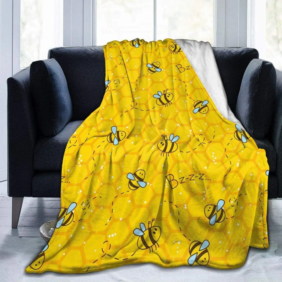 Honeycomb Cute Bee Yellow Flannel Fleece Blanket 50x60 Inch Living Room Bedroom Sofa Warm And Soft Bed Blanket
Honeycomb Cute Bee Yellow Flannel Fleece Blanket 50x60 Inch Living Room Bedroom Sofa Warm And Soft Bed Blanket