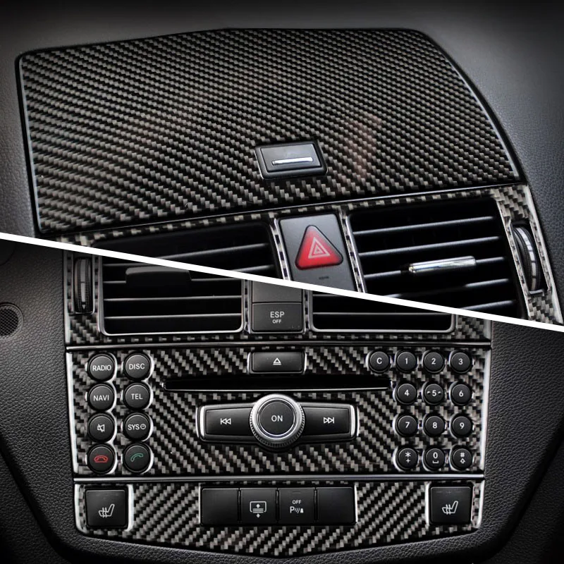 Carbon Fiber Car Styling Interior Strip Air Conditioning CD Panel Cover Trim For mercedes C class W204 2007-14 Auto Accessories 
Carbon Fiber Car Styling Interior Strip Air Conditioning CD Panel Cover Trim For mercedes C class W204 2007-14 Auto Accessories