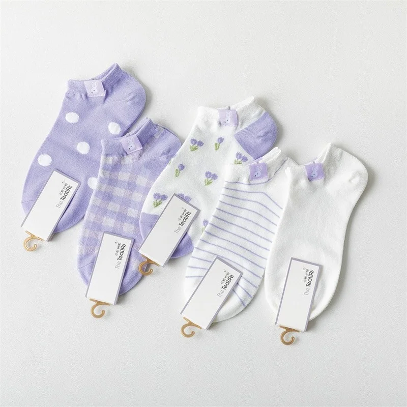 5 Pair Socks Women's Summer Boat Socks Thin Shallow Socks Sweet and Lovely Purple Low-cut Invisible Socks Ins Cotton Socks
5 Pair Socks Women's Summer Boat Socks Thin Shallow Socks Sweet and Lovely Purple Low-cut Invisible Socks Ins Cotton Socks