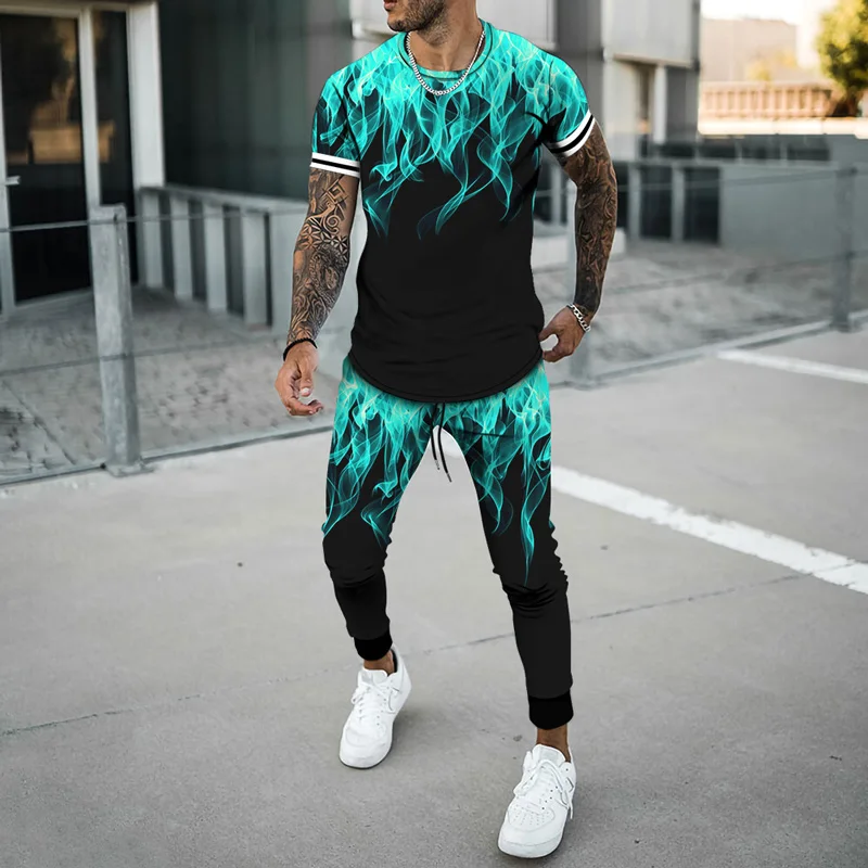 Flame 3D Printing Fashion Men's Oversized Loose T-Shirt Sports Pants 2-Piece Set Of Youth Fashion Suit Hip-Hop Trendy Streetwear
Flame 3D Printing Fashion Men's Oversized Loose T-Shirt Sports Pants 2-Piece Set Of Youth Fashion Suit Hip-Hop Trendy Streetwear