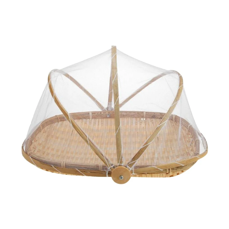 Handmade Bamboo Dry Goods Bamboo Braided Dustpan Net Cover Bamboo Braided Frame Household Anti-mosquito Anti-fly Bamboo Basket 
Handmade Bamboo Dry Goods Bamboo Braided Dustpan Net Cover Bamboo Braided Frame Household Anti-mosquito Anti-fly Bamboo Basket