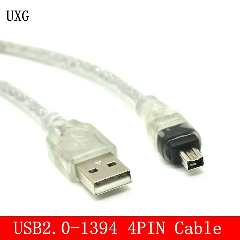 

New Arrival Best Price 1.2M/4FT Highspeed USB 2.0 Male To 4 Pin Firewire IEEE 1394 Cable Lead Adapter Super Quality