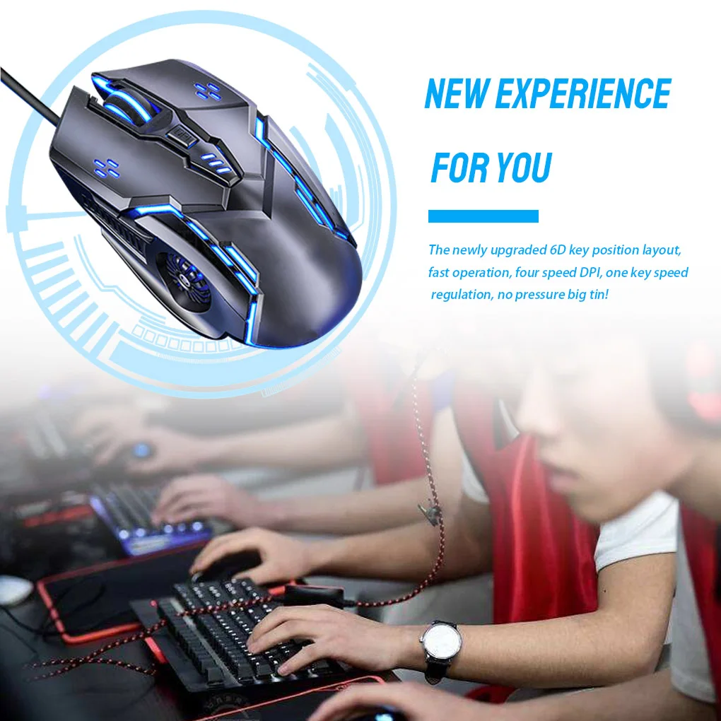 Gaming Mouse Low-noise 7 Color Backlight 6 Key Anti-slip Mechanical Mouse Silent Computer Mouse Gaming Accessory
Gaming Mouse Low-noise 7 Color Backlight 6 Key Anti-slip Mechanical Mouse Silent Computer Mouse Gaming Accessory