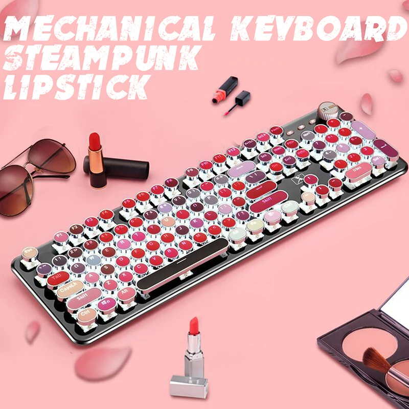 Механическая металлическая клавиатура с подсветкой, ретро, панк, USB, проводные синие переключатели, 104 клавиш, для ноутбука, настольного ПК, Игровая клавиатура
Механическая металлическая клавиатура с подсветкой, ретро, панк, USB, проводные синие переключатели, 104 клавиш, для ноутбука, настольного ПК, Игровая клавиатура