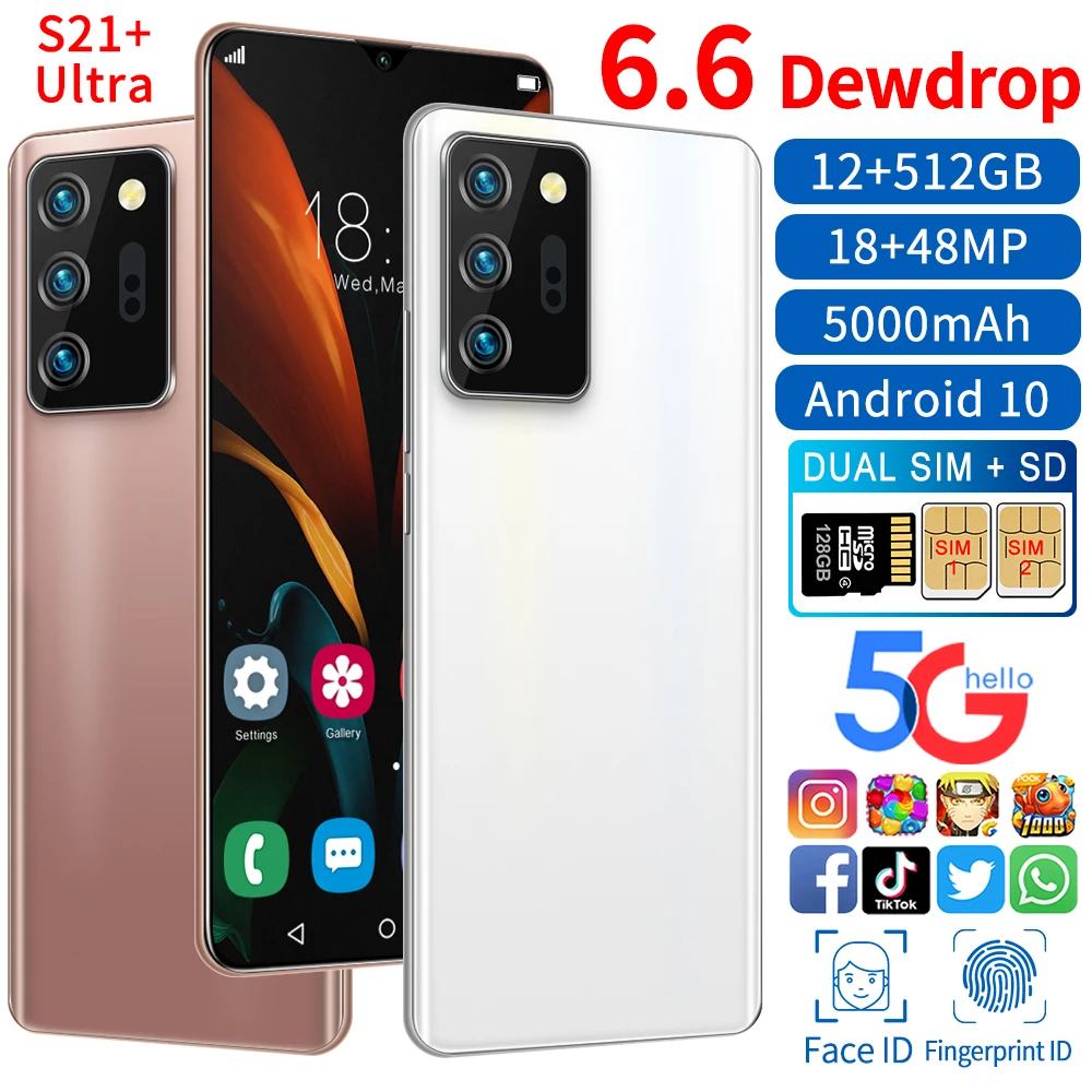 Galay S21 Ultra 6.6 Inch Smartphone 5000mAh Unlock Global Version 4G 5G Android 10.0 18MP+34MP 16GB+512GB Celulares Smartphone
Galay S21 Ultra 6.6 Inch Smartphone 5000mAh Unlock Global Version 4G 5G Android 10.0 18MP+34MP 16GB+512GB Celulares Smartphone