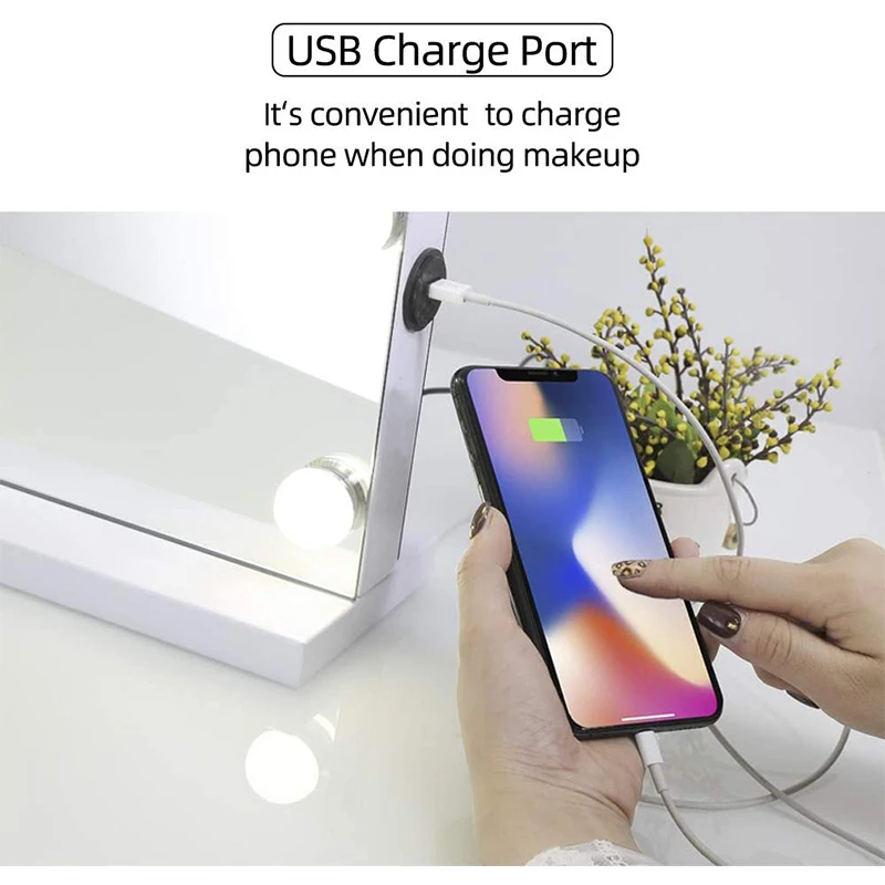 Make-UP Mirror With Light And Bluetooth Speaker, With 14 Dimmable LED Light Bulb Make-UP Mirror, Suitable For Bedroom Or Desktop
Make-UP Mirror With Light And Bluetooth Speaker, With 14 Dimmable LED Light Bulb Make-UP Mirror, Suitable For Bedroom Or Desktop