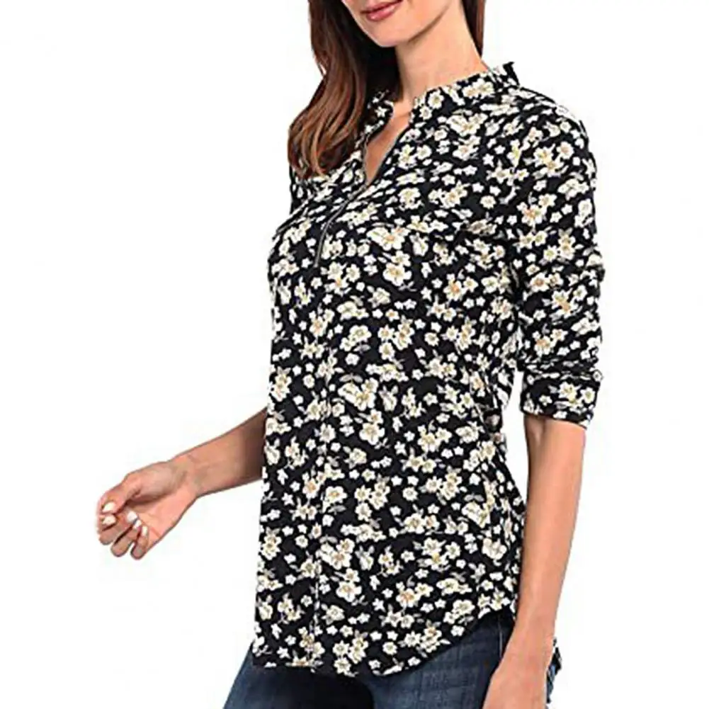 Vintage Floral Printing Women Blouse Elegant Autumn 2021 Shirts Top Casual Zip Neckline Slim Quarter Sleeve Slim Blouses
Vintage Floral Printing Women Blouse Elegant Autumn 2021 Shirts Top Casual Zip Neckline Slim Quarter Sleeve Slim Blouses