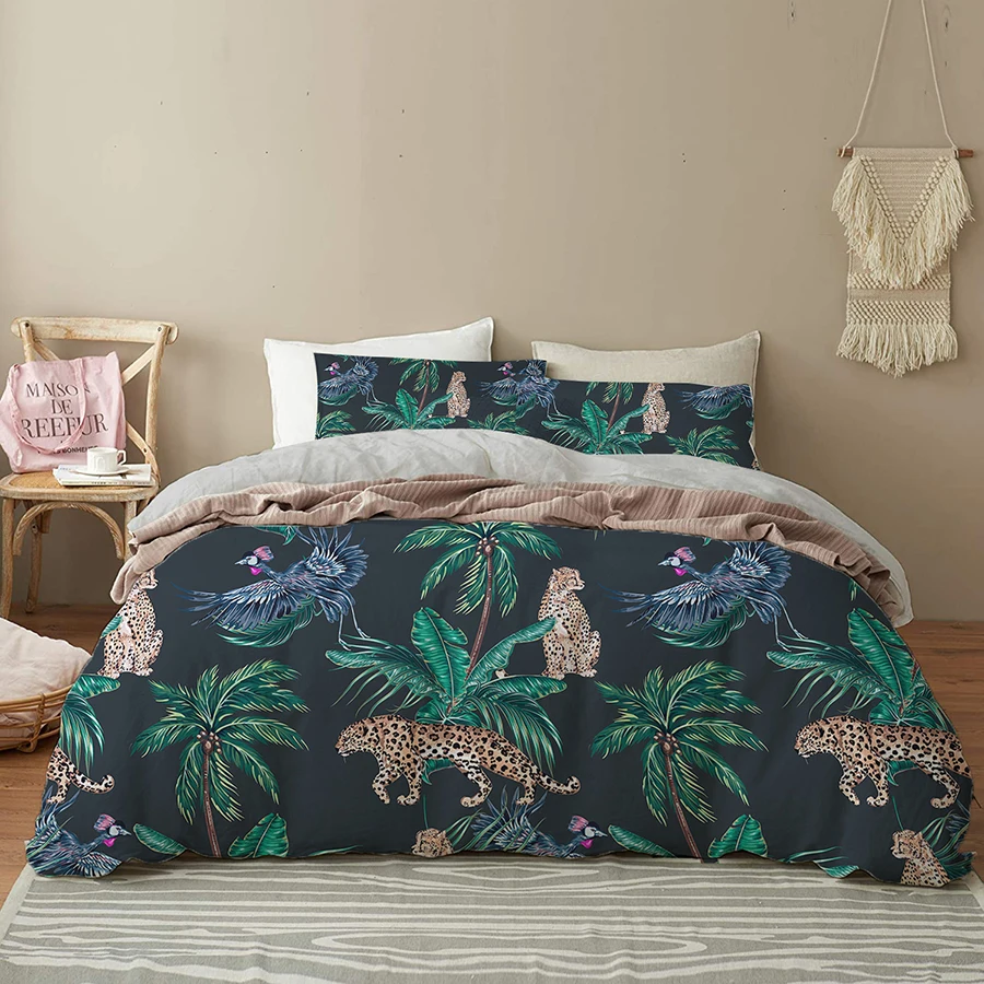 Tiger Comforter Cover Tropical Leaves Duvet Bedding Set Quilt Microfiber Quilt Cover Green Bed Linen Queen King 220x240
Tiger Comforter Cover Tropical Leaves Duvet Bedding Set Quilt Microfiber Quilt Cover Green Bed Linen Queen King 220x240