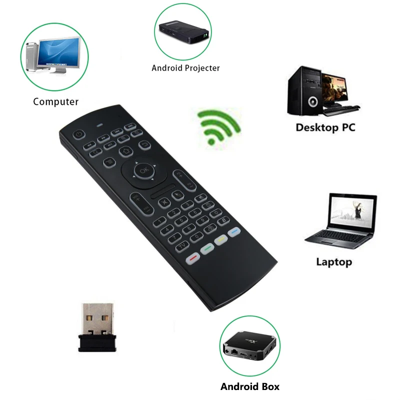 MX3 MX3-L Backlit Air Mouse T3 Smart Voice Remote Control 2.4G RF Wireless Keyboard For X96 mini KM9 A95X H96 MAX Android TV Box
MX3 MX3-L Backlit Air Mouse T3 Smart Voice Remote Control 2.4G RF Wireless Keyboard For X96 mini KM9 A95X H96 MAX Android TV Box