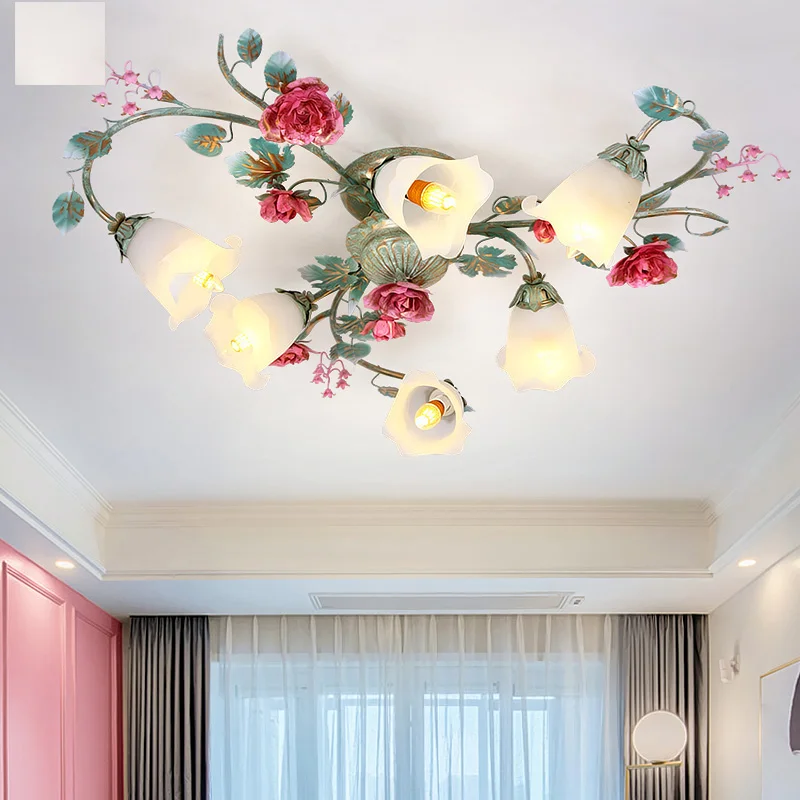 Glass Lampshade Ceiling Light Metal Alloy Pink Flower Living Room Lamp Princess Girl Bedroom Dinning Room Lighting Fixture D118
Glass Lampshade Ceiling Light Metal Alloy Pink Flower Living Room Lamp Princess Girl Bedroom Dinning Room Lighting Fixture D118