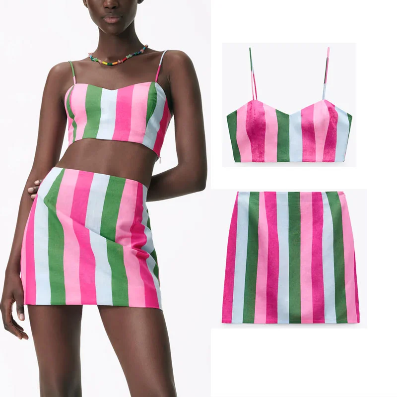 Za 2021 Summer Striped Mini Skirts Women Fashion Vintage Colorful High Waist Skirts Sexy Wrap Club Elegant Feminine Skirt Suits
Za 2021 Summer Striped Mini Skirts Women Fashion Vintage Colorful High Waist Skirts Sexy Wrap Club Elegant Feminine Skirt Suits