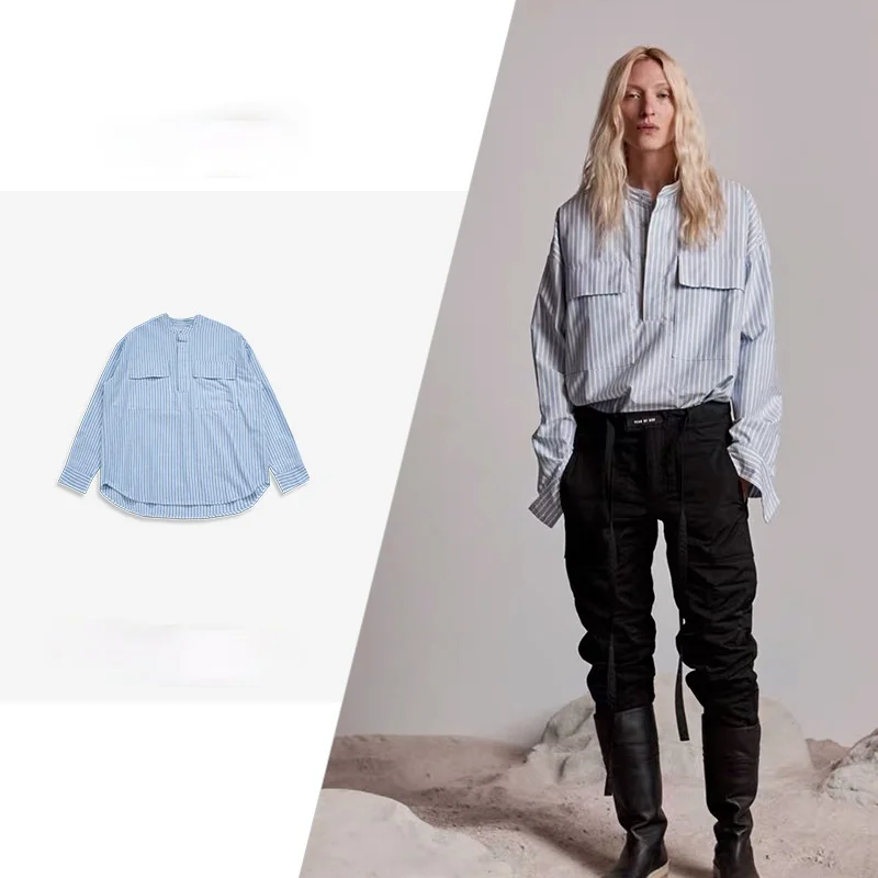 Focus on High Quality Autumn Winter New Vertical Stripe Shirt Henry High Street Fashion Matching Shirt for Men and Women
Focus on High Quality Autumn Winter New Vertical Stripe Shirt Henry High Street Fashion Matching Shirt for Men and Women