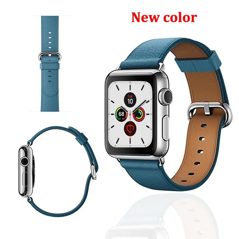 Кожаный ремешок для Apple watch band 4 3 44 мм 42 iwatch 38 40 спортивный браслет correa apple