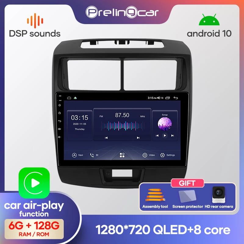 Автомагнитола Prelingcar Android 10 0 2 din DVD мультимедийный видеоплеер GPS навигация для TOYOTA
