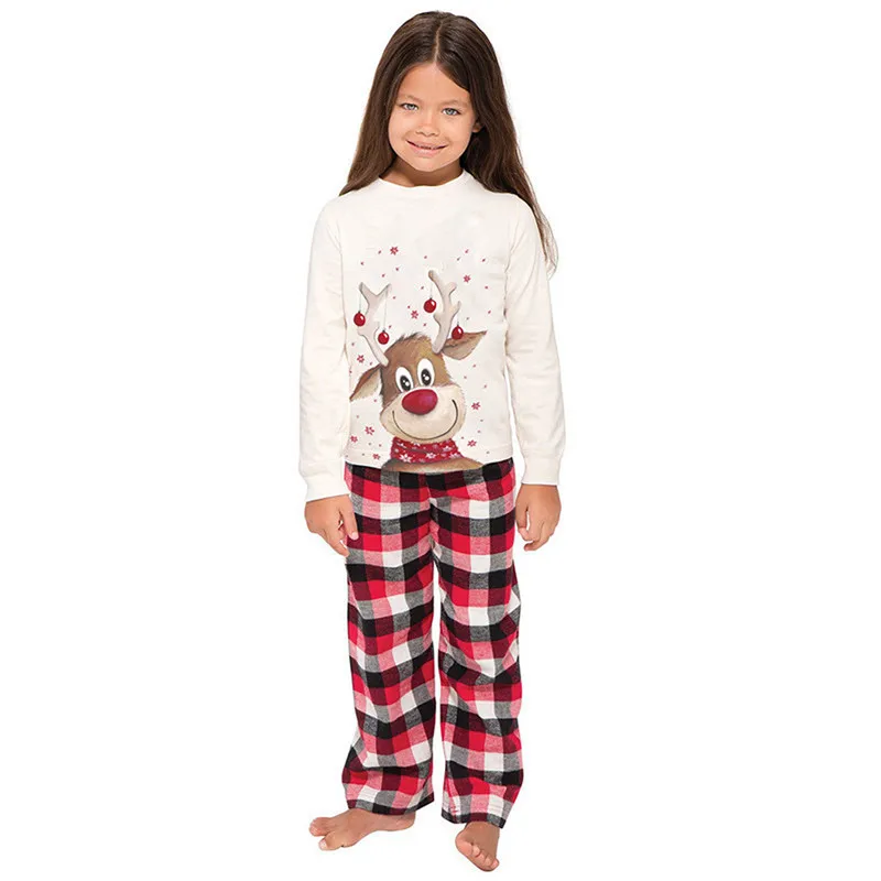 Christmas Parent-child Family Matching Outfits Long Sleeve Deer Print Pullover Tops+ Plaid Trousers Kids Dad Mom Pajama Set
Christmas Parent-child Family Matching Outfits Long Sleeve Deer Print Pullover Tops+ Plaid Trousers Kids Dad Mom Pajama Set