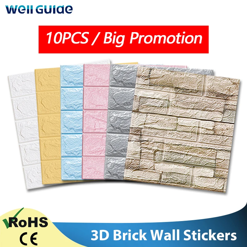 10Pcs Self-Adhesive 3D Brick WallSticker DIY Waterproof Foam Wallpaper Kids Room Kitchen Roof Ceiling Background Wall Decals
10Pcs Self-Adhesive 3D Brick WallSticker DIY Waterproof Foam Wallpaper Kids Room Kitchen Roof Ceiling Background Wall Decals